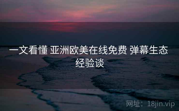 一文看懂 亚洲欧美在线免费 弹幕生态 经验谈  第1张