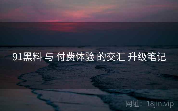 91黑料 与 付费体验 的交汇 升级笔记  第1张