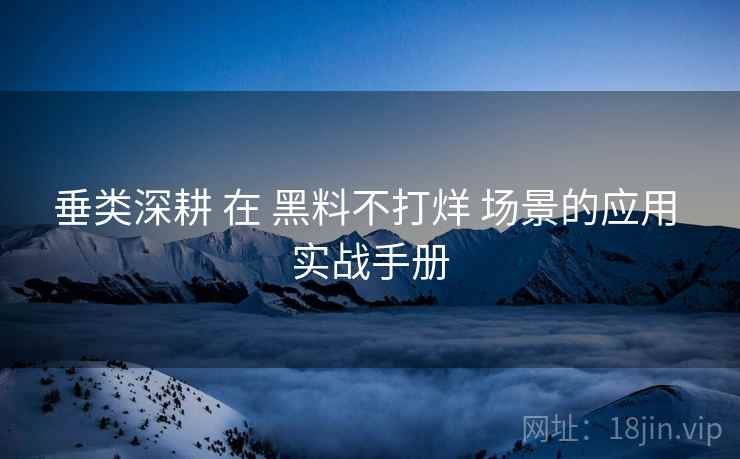 垂类深耕 在 黑料不打烊 场景的应用 实战手册  第2张